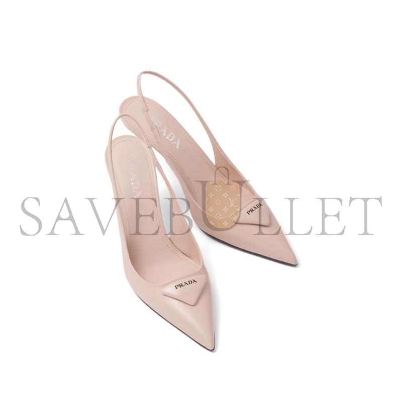 PRADA BRUSHED LEATHER SLINGBACK PUMPS 1I901M